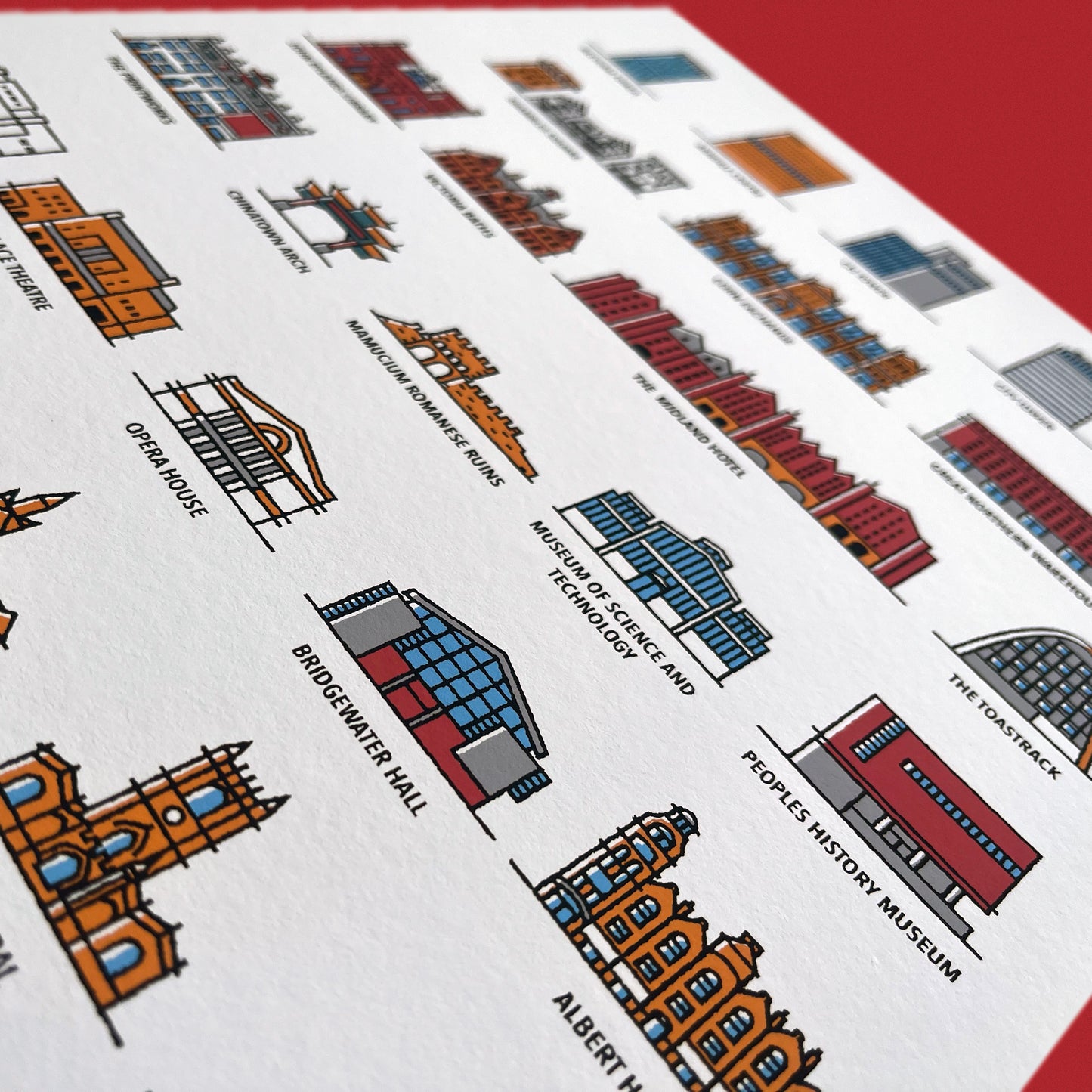 Manchester Landmarks Print